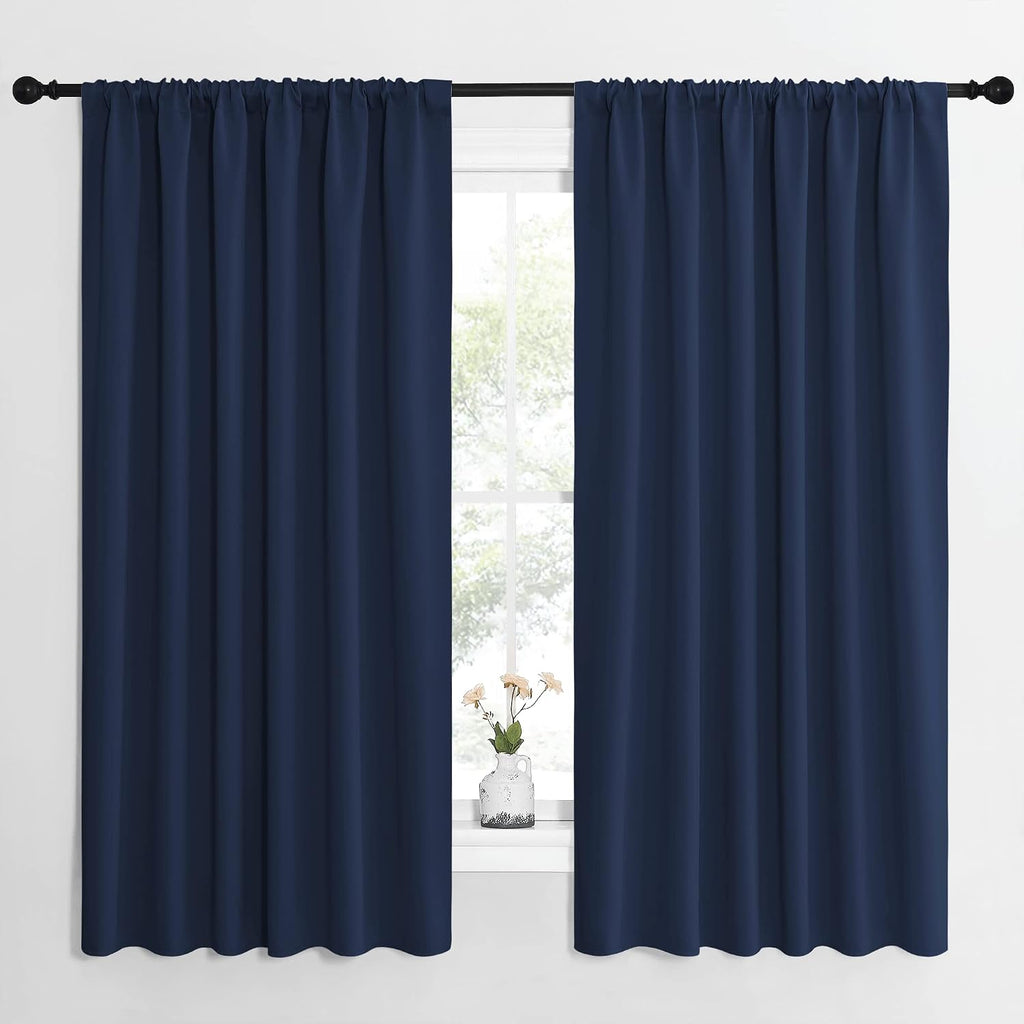 NICETOWN Blackout Curtains for Bedroom, Blackout Draperies, Home Decorations Thermal Insulated Solid Rod Pocket Blackout Drapes for Cafe…