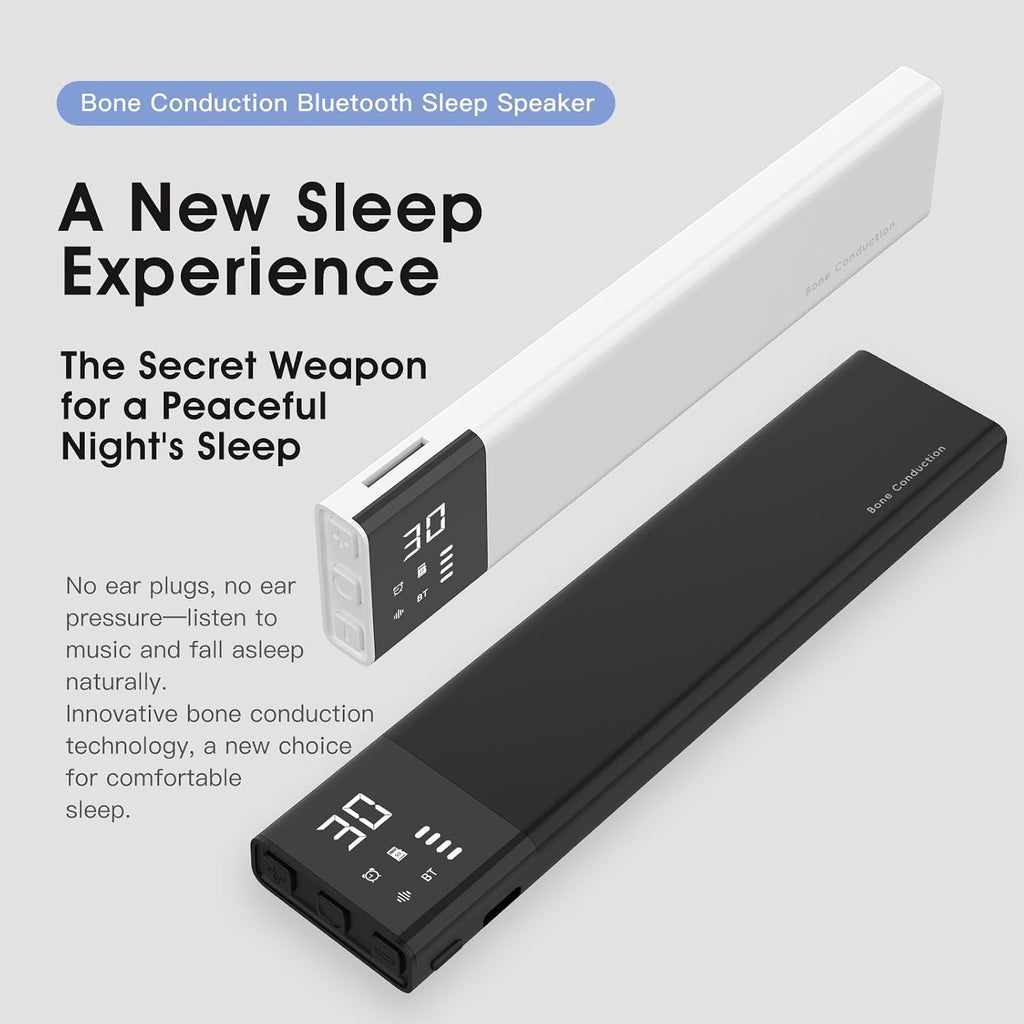 Under-Pillow Bone Conduction Sleep Speaker for Sleeping - Bluetooth White Noise Sound Machine with Display, 36 Sleep Sounds, Timer & TF…