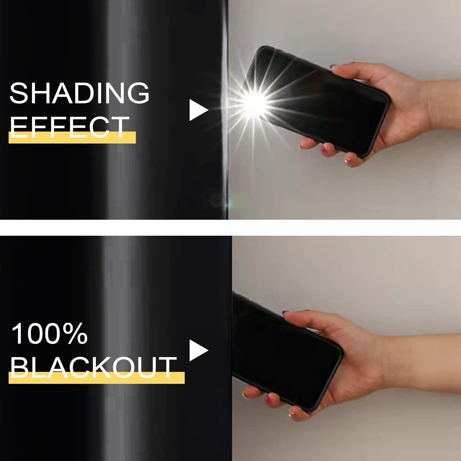 Rutterllow 100% Blackout 340 GSM Curtains, 80 inches 2 panel sets, Heat and Full light Blocking Drapes with Grommets for Bedroom, Thermal…