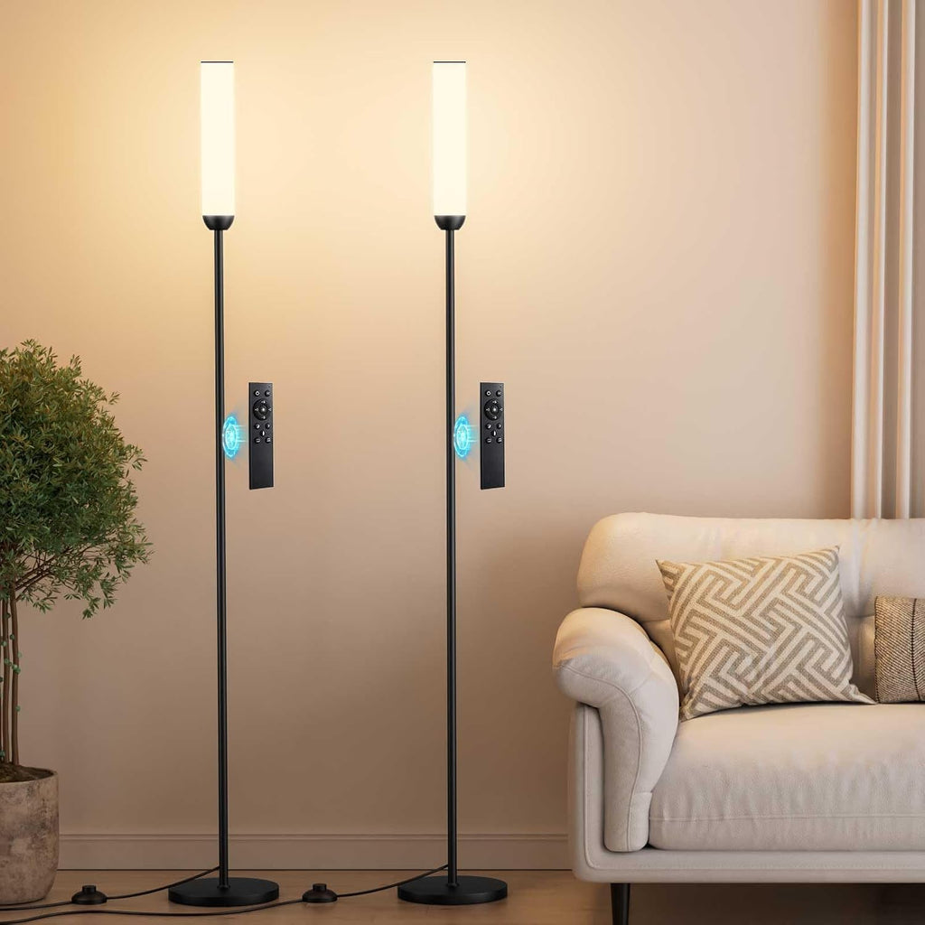 Ambimall LED Floor Lamp with Remote Control Set of 2, 64" Standing lamp with Stepless Adjustable 3000K-6500K Colors & 30-100% Brightness…
