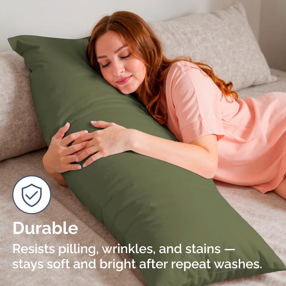 Body Pillowcases Set of 4-20x54 Long Body Pillow Case - Soft Body Pillow Cover for Sleeping & Side Sleepers - Comfy, Breathable & Fade…