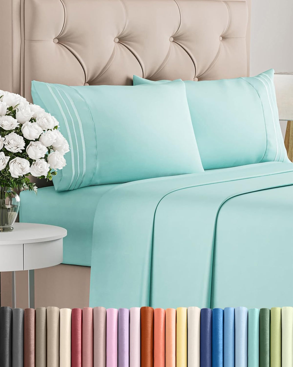 Queen Size 4 Piece Sheet Set - Comfy Breathable & Cooling Sheets - Hotel Luxury Bed Sheets for Women & Men - Deep Pockets, Easy-Fit…