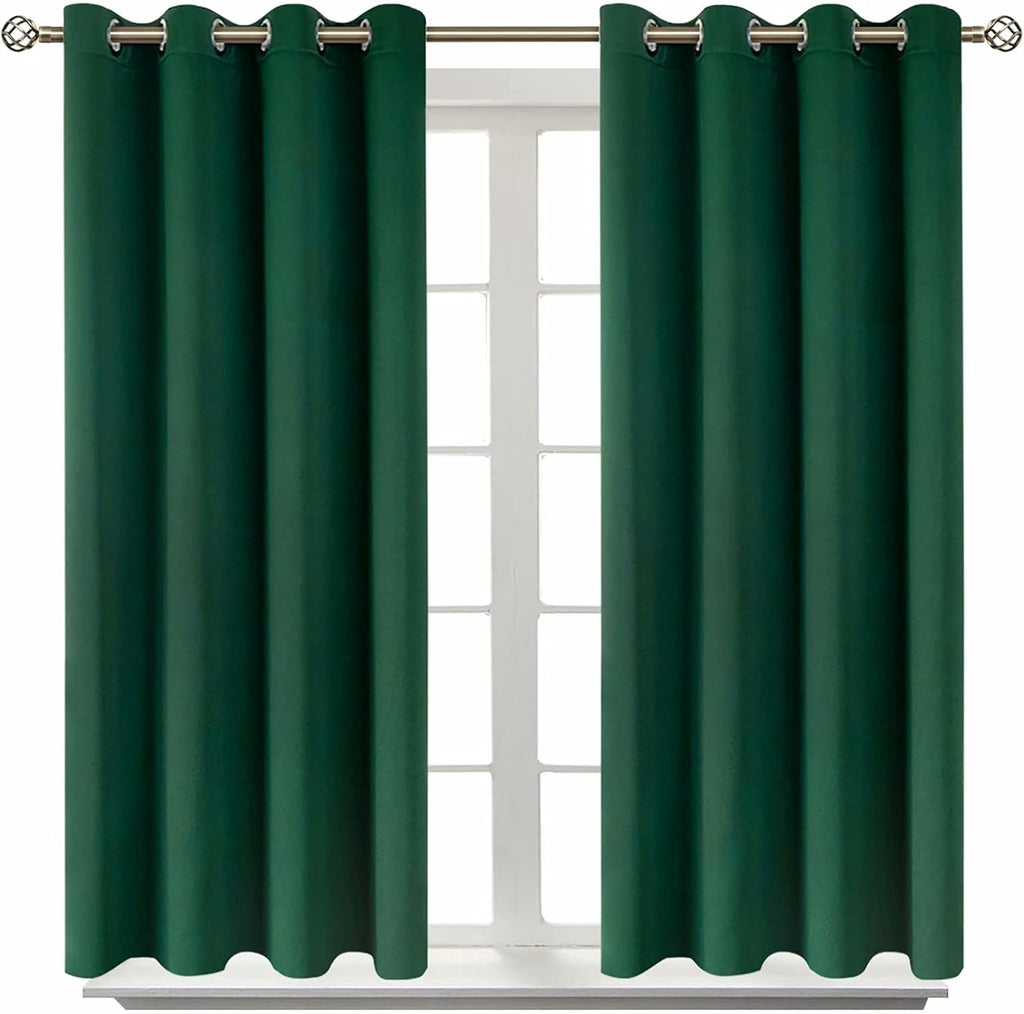 BGment Blackout Curtains - Grommet Thermal Insulated Room Darkening Bedroom and Living Room Curtain, Set of 2 Panels (52 x 45 Inch, Emerald…