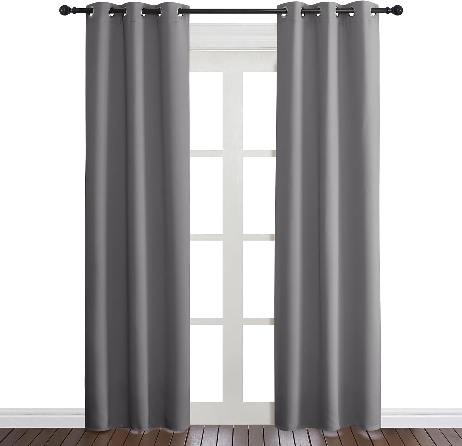 NICETOWN Gray Curtain Blackout Drape Panel, Single Panel, 34 x 84 inch, Grey, 3 Pass Microfiber Noise Reducing Thermal Insulated Window…
