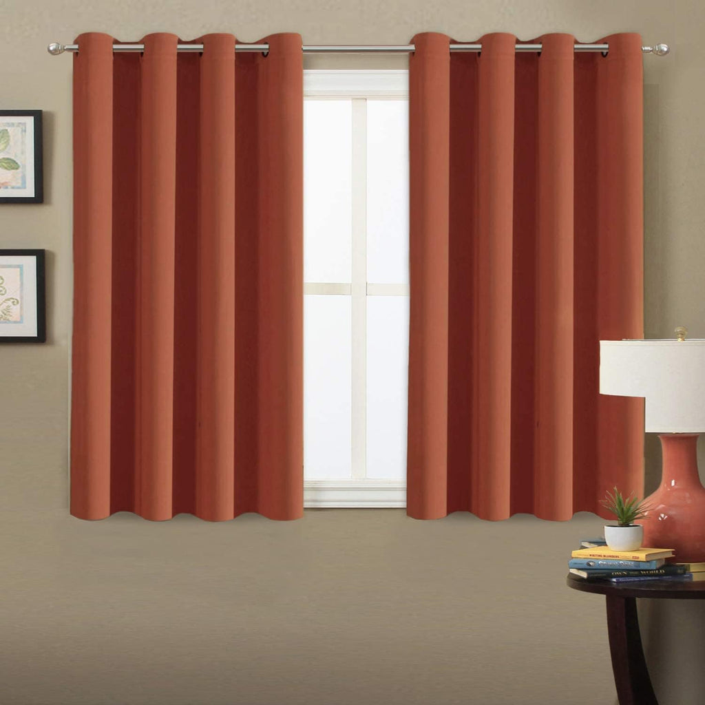 H.VERSAILTEX Blackout Curtain for Living Room Small Window Kitchen Blackout Curtains 45 inch Length Energy Saving Solid Grommet…