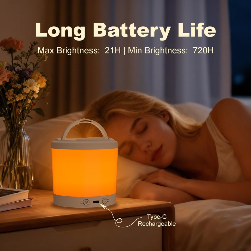 3 Color Nursery Night Light for Adults & Kids Rechargeable Long Battery Life Touch Night Lamp Dimmable Brightness with 3 Timers Portable…