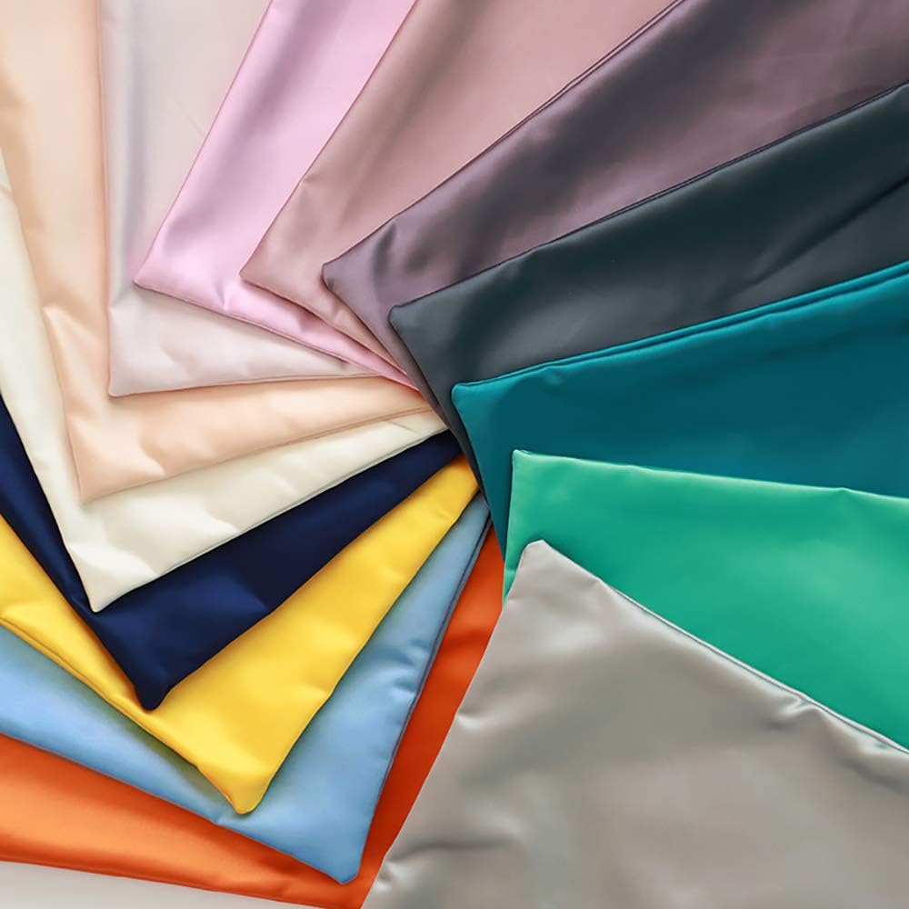 Faylapa 4 Pack Satin Throw Pillow Cases, Sky Blue Heavy Silk Satin Decorative Pillow Covers Solid Dyed Soft Pillow Cover Home Decor,20" x…