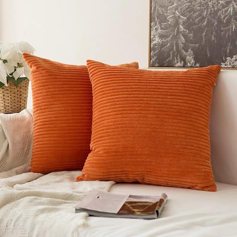 Square Corduroy Pillow Heaboard Decorative Throw Pillows with Insert for Sitting Up in Bed Backrest Body Support Sofa Daybed Dorm Bedroom…