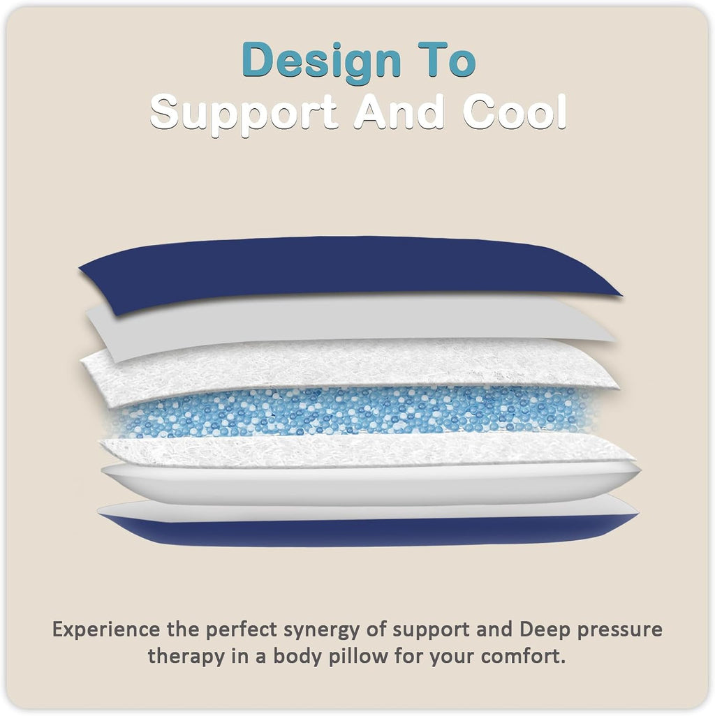 Mioto Weighted Body Pillow for Adult(48" x 14") - Weighted Pillow for Better Sleep, Cooling Body Pillow with Tencel Cover, Long Pillow for…