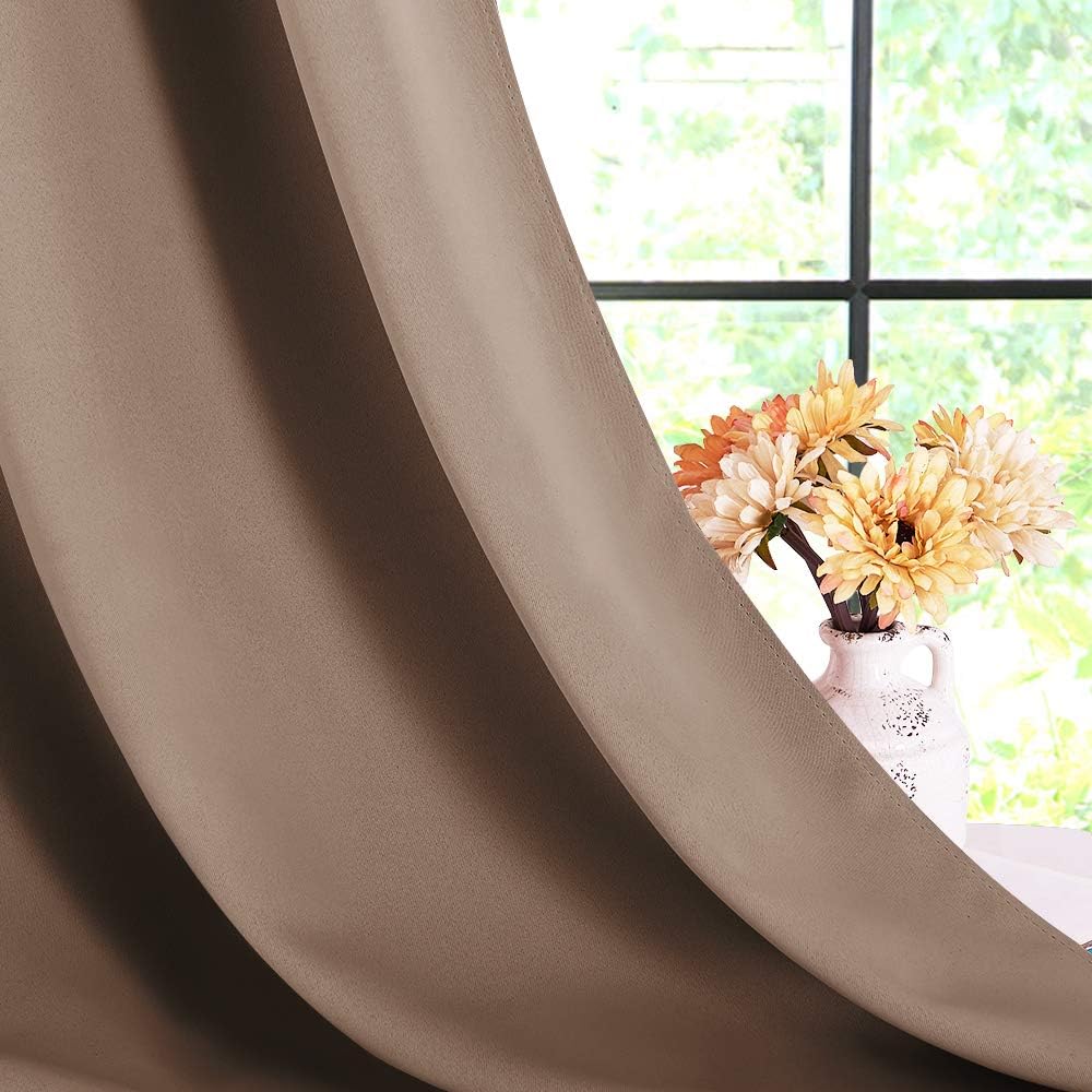 NICETOWN Window Draperies Blackout Curtain Panels, Window Treatment Thermal Insulated Solid Grommet Blackout Drapes for Bedroom (One…