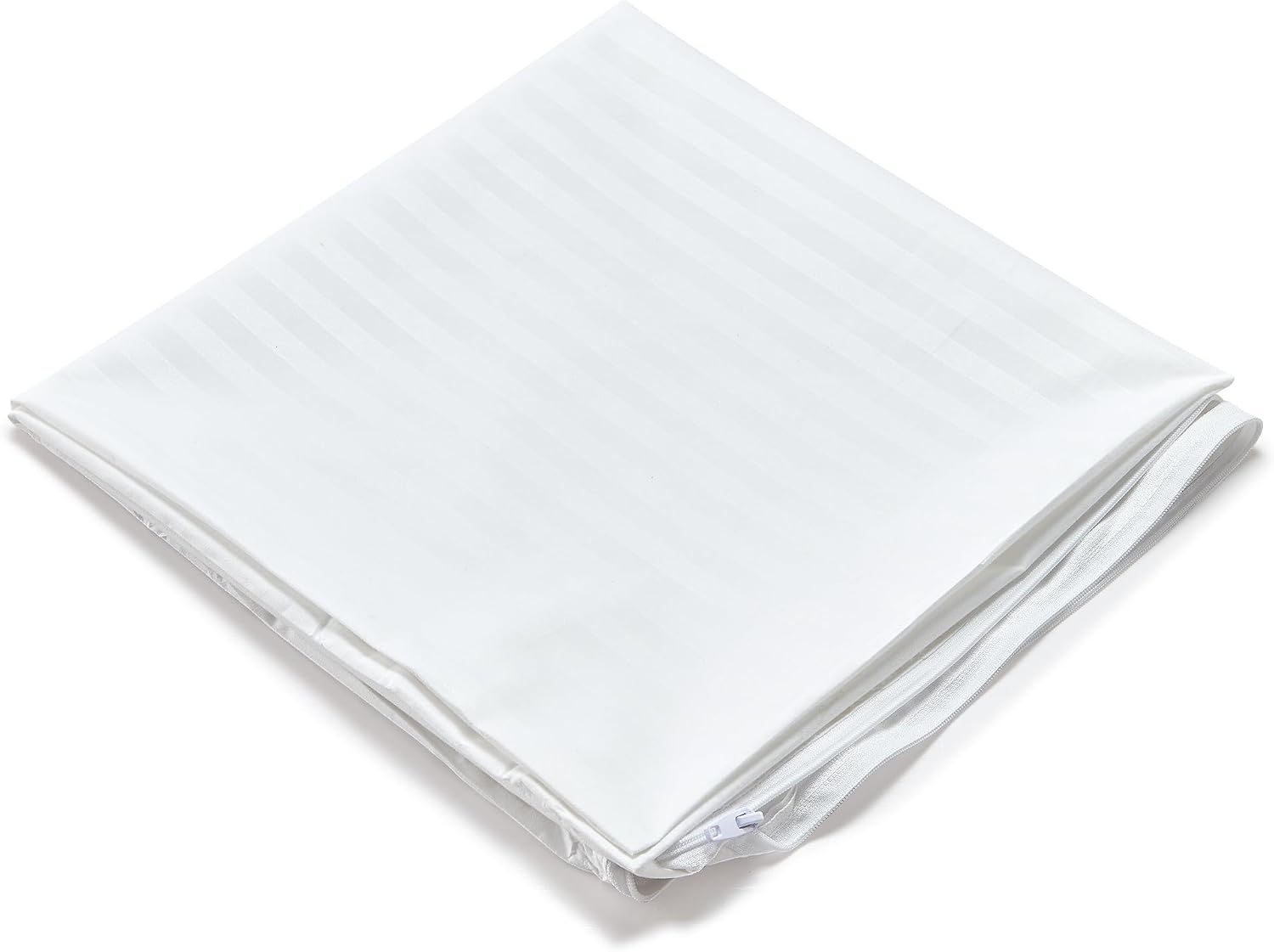 Kingnex Waterproof Down Feather Proof Striped Body Pillow Protectors for 20x54 Pillow Zippered Plain Pillow Cover White 1 Pack Only 21x55