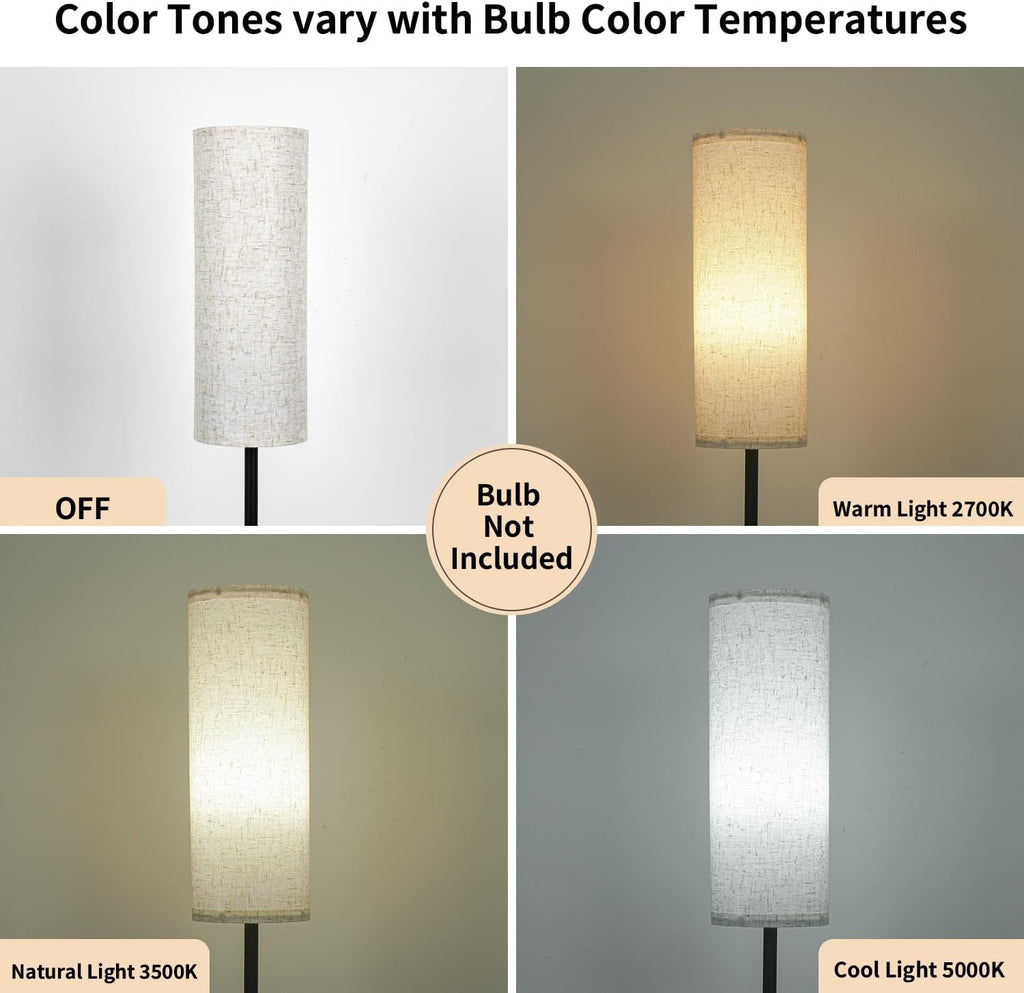 Fridekohome FRIDEKO HOME Floor Lamp with Beige Shade, Simple Design with Foot Pedal Switch, Small Tall Lamps for Living Room Bedroom Office…