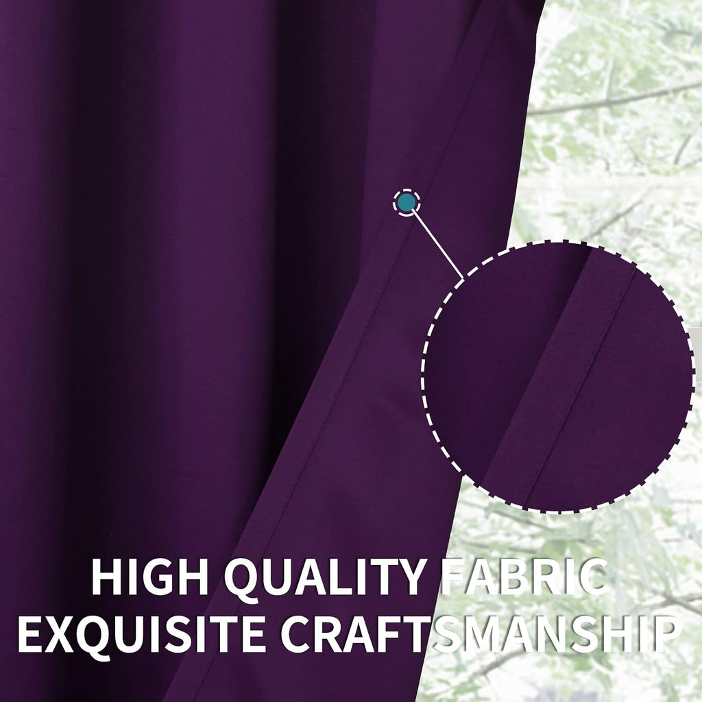 BGment Blackout Curtains - Grommet Thermal Insulated Room Darkening Bedroom and Living Room Curtain, Set of 2 Panels (38 x 45 Inch, Purple)…