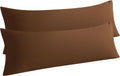Ntbay 2 Pack Body Pillowcase, 20x54 inches, Microfiber, Brown, Wrinkle-Free, Fade-Resistant, Envelope Closure, Machine Washable 2 Pack