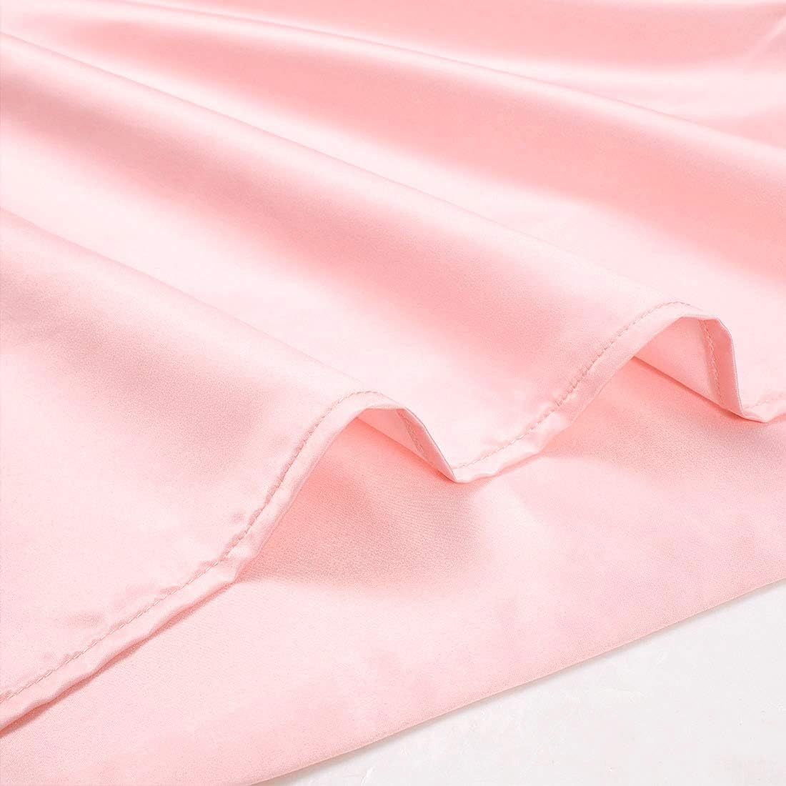 uxcell Body Pillow Cover, 20x54 Inch Pink Silky Satin Body Pillowcases for Hair and Skin, Soft Cooling Smooth Pillow Case with Envelope…