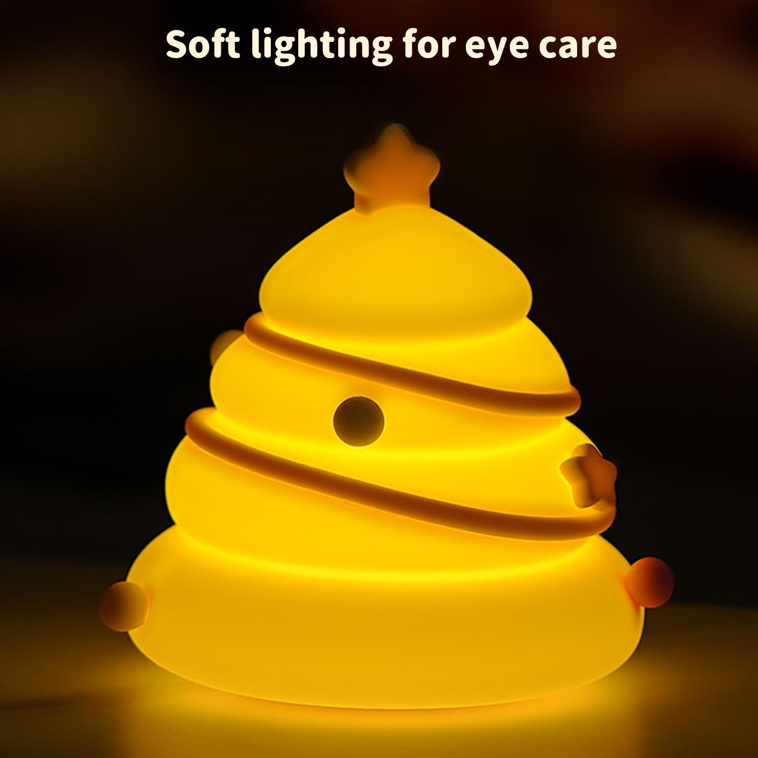 Xmas Tree Night Light, Cute LED Lamp, Silicone Dimmable Nursery Nightlight for Kids, Rechargeable Bedside Touch Lamp, Funny Office Desk…