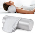 Noverlife 2 Pack Satin Bolster Pillow Covers, 16x6 in Grey Neck Roll Case With Zipper, Soft Silky Round Pillowcases, Machine Washable…