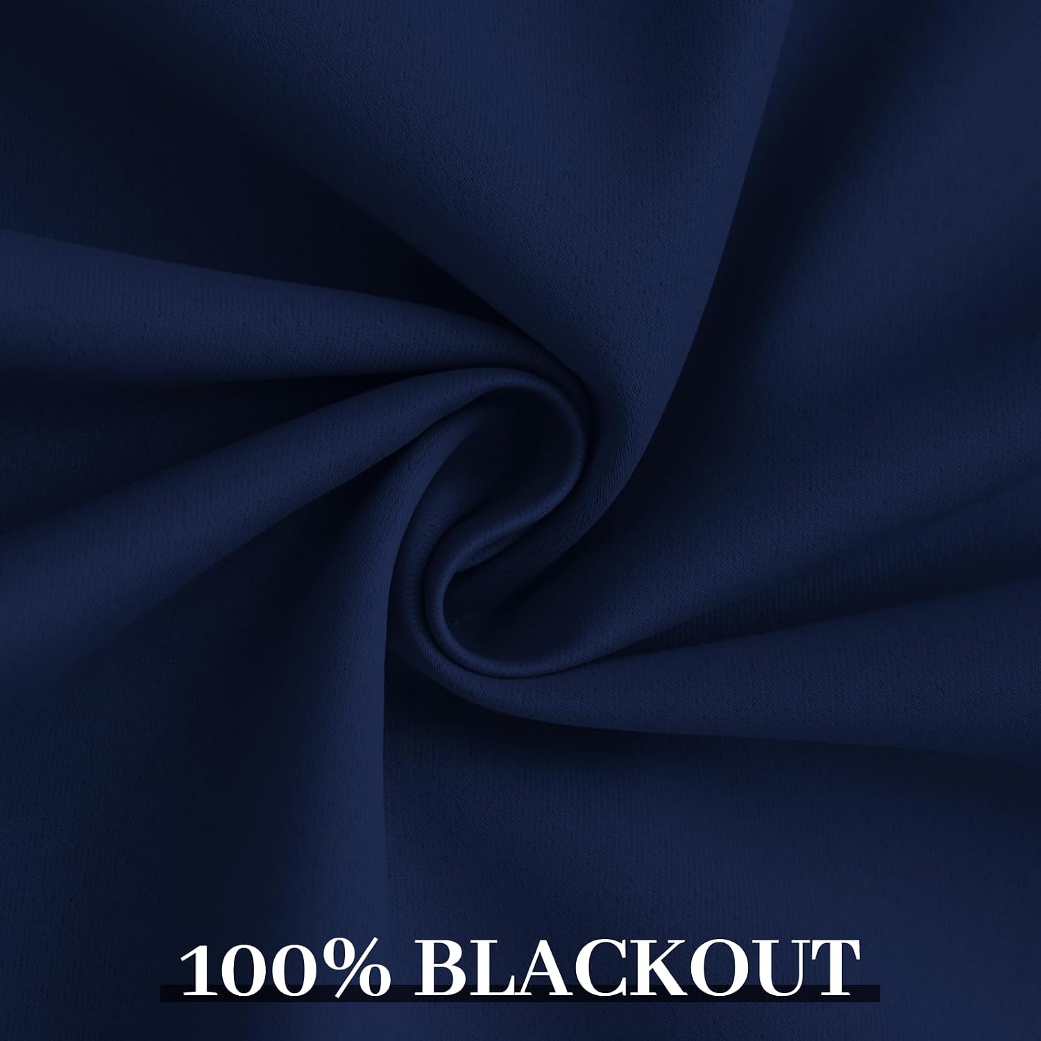 Yakamok Navy Blue 100% Blackout Curtains 84 Inches Long Thermal Insulated Window Curtain for Bedroom Living Room Darkening Set of 2 Panels…