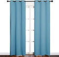NICETOWN Thermal Curtains for Kids Room, Window Treatment Thermal Insulated Solid Grommet Blackout Drape Panels for Bedroom (Teal Blue…