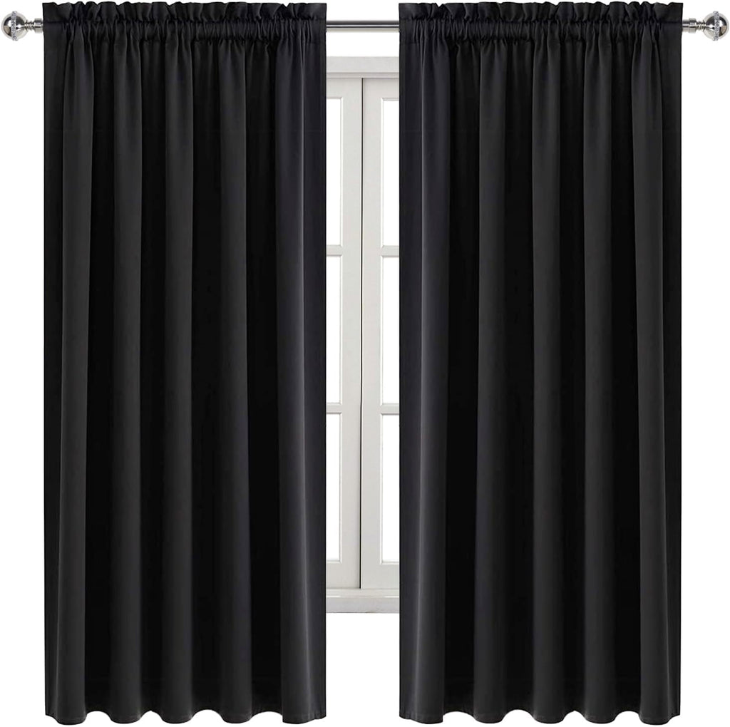 Dwcn Blackout Curtains for Bedroom – Rod Pocket Thermal Insulated Noise Reducing Noise Reducing Drapes for Living Room, W 60 x L 63 Inch, 2…