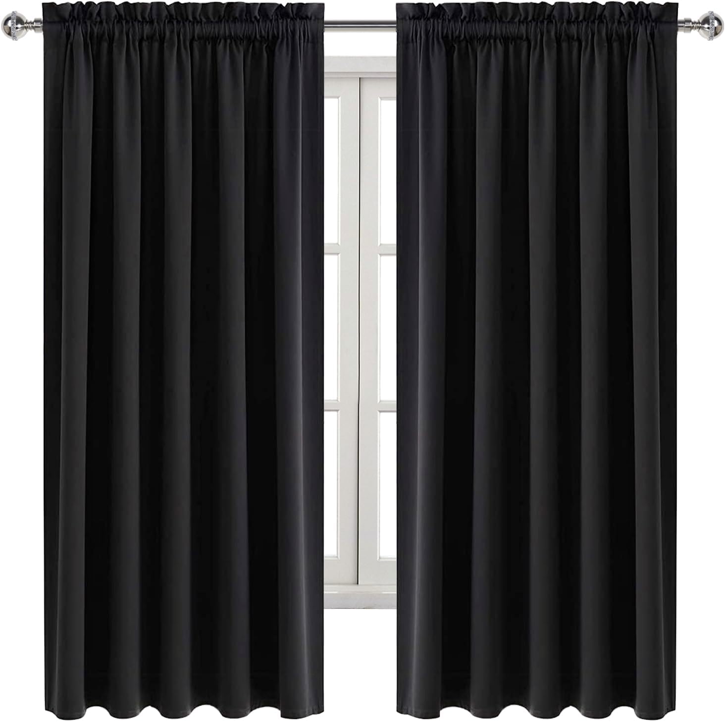Dwcn Blackout Curtains for Bedroom – Rod Pocket Thermal Insulated Noise Reducing Noise Reducing Drapes for Living Room, W 60 x L 63 Inch, 2…