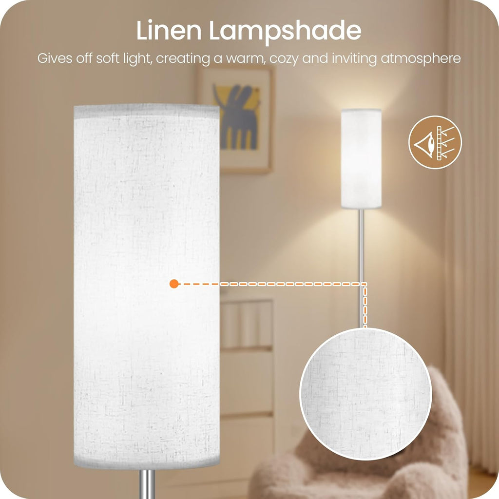 Dimmable Floor Lamps for Living Room with Remote and Foot Switch, 64.4” Modern Standing Tall Lamp, Corner Lamp for Office, Bulb Included…