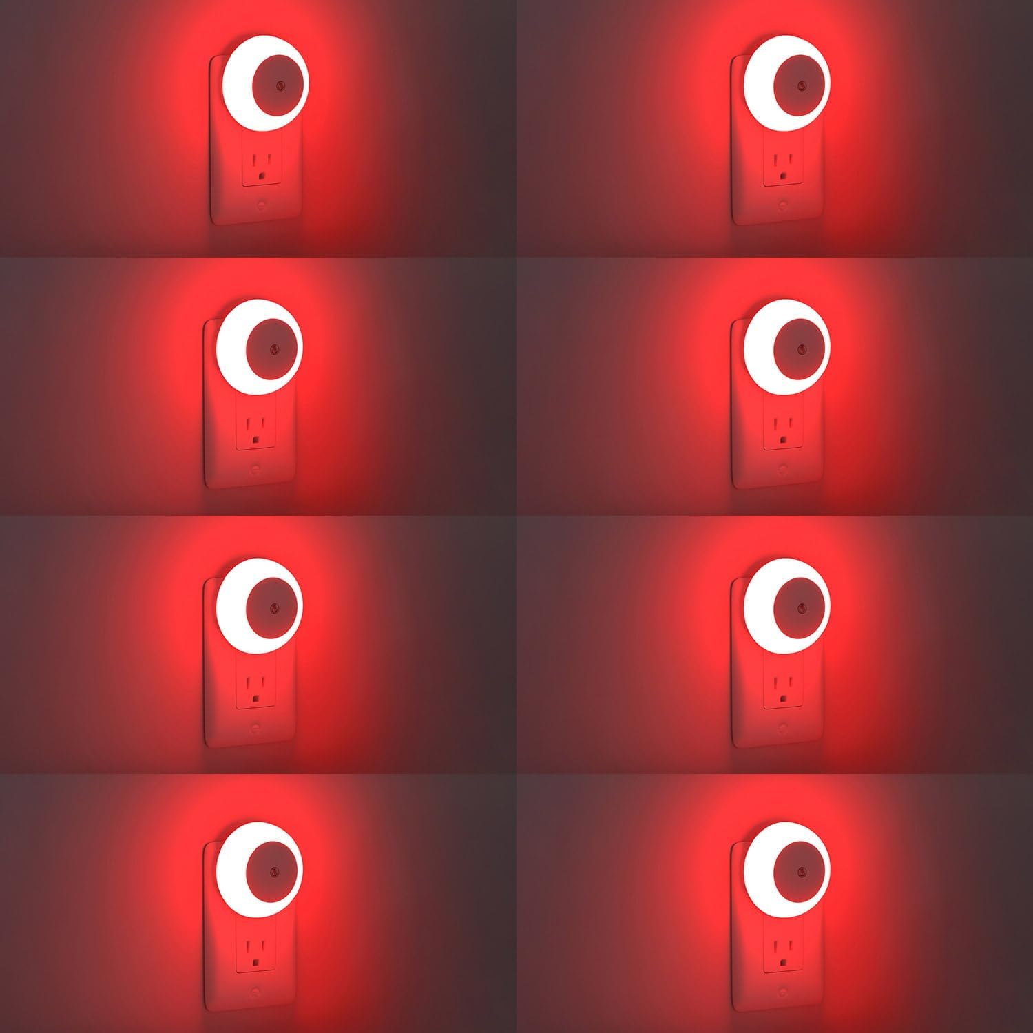 fesnne Night Light, Night Lights Plug into Wall, Dusk to Dawn Sensor, Red Led Night Light 0.5W, 8 Pack Nightlight for Adults, Bedroom…