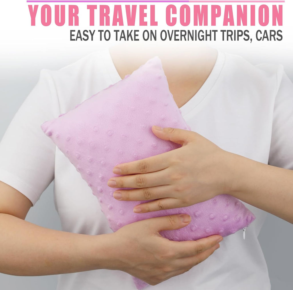 BNRendles Small Neck Pillow for Recliner Chair Neck Support Pillows Plump Adjustable Filling Nap Airplane Sleeping Little Cushion Minky Dot…