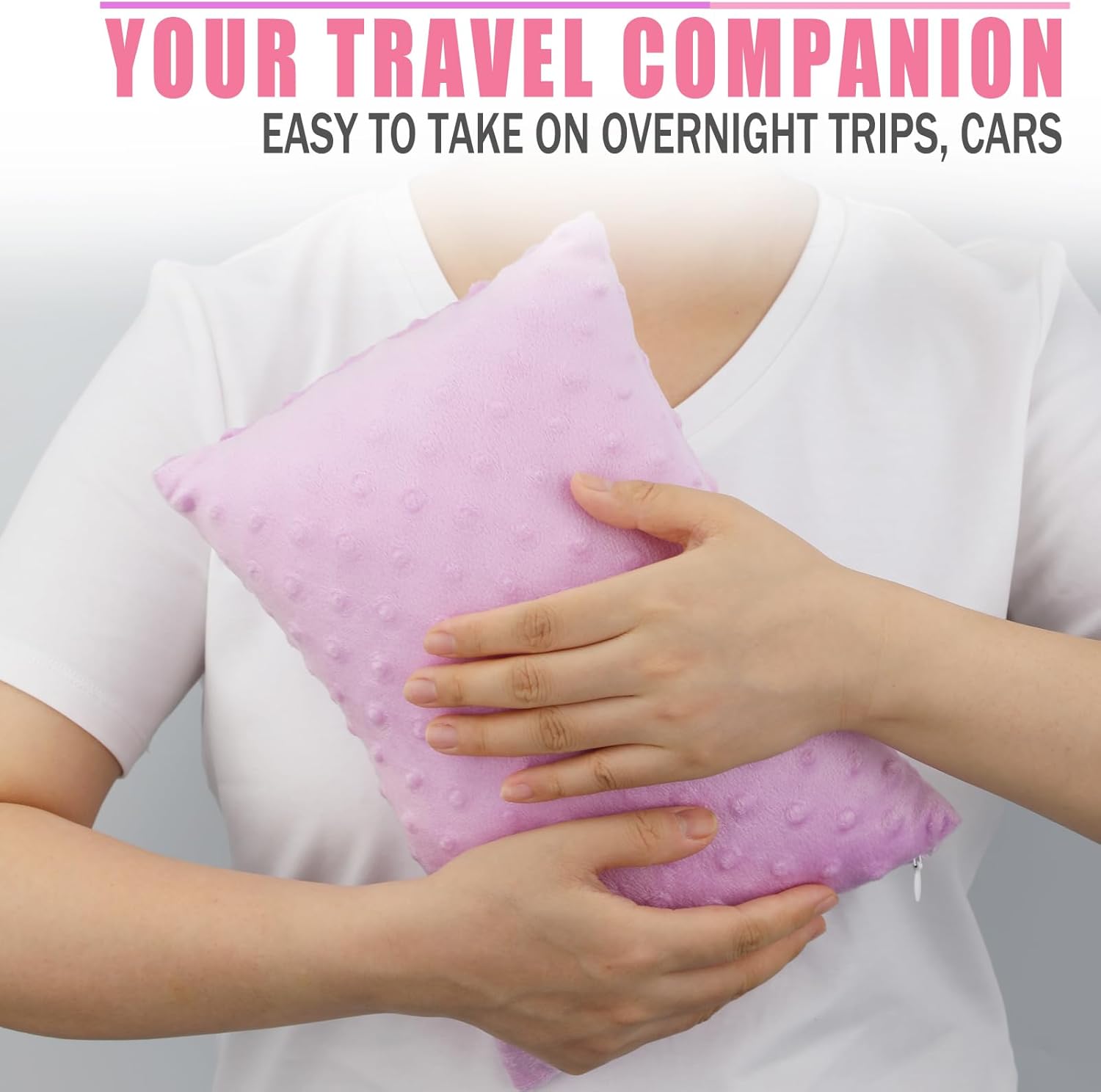 BNRendles Small Neck Pillow for Recliner Chair Neck Support Pillows Plump Adjustable Filling Nap Airplane Sleeping Little Cushion Minky Dot…