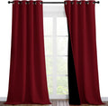 Nicetown Truly Blackout Drapes for Living Room, Heavy-Duty Full Light Shading Curtain Set with Black Liner Backing for Villa/Hall/Dorm Wind…