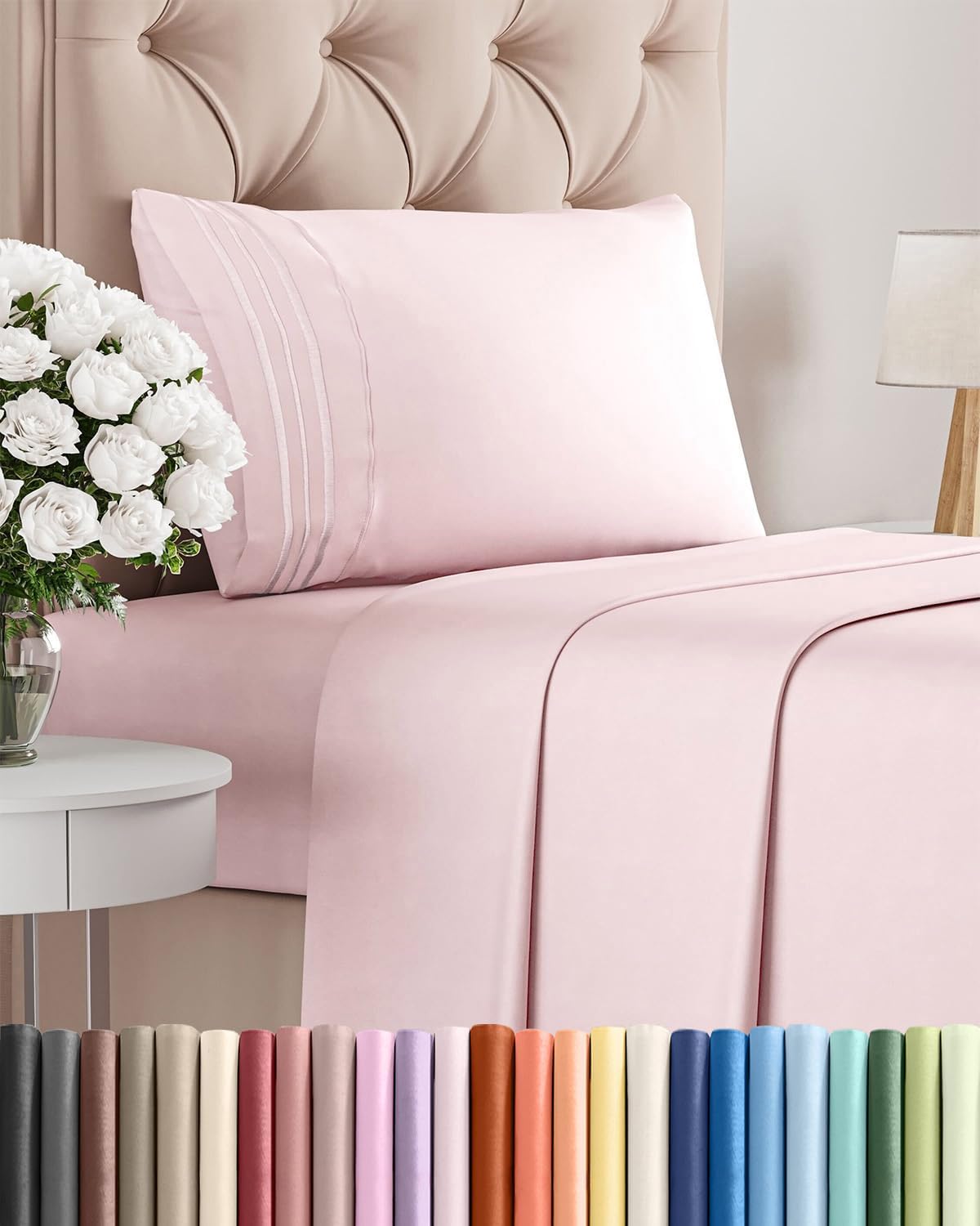 Twin Size 3 Piece Sheet Set - Comfy Breathable & Cooling Sheets - Hotel Luxury Bed Sheets for Women & Men - Deep Pockets, Easy-Fit, Soft…