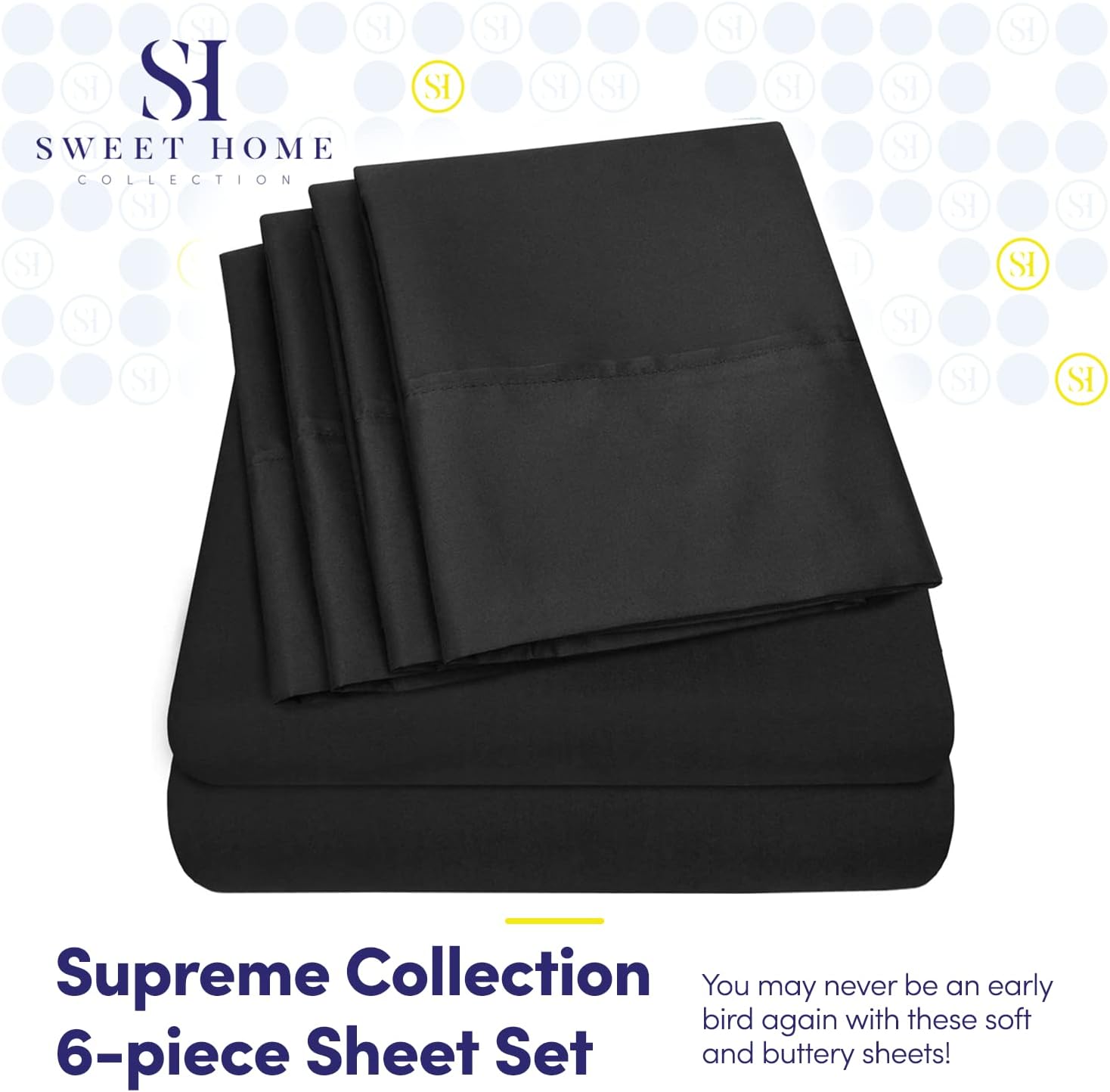 Cal King Size Bed Sheets - 6 Piece 1500 Supreme Collection Fine Brushed Microfiber Deep Pocket California King Sheet Set Bedding - 2…