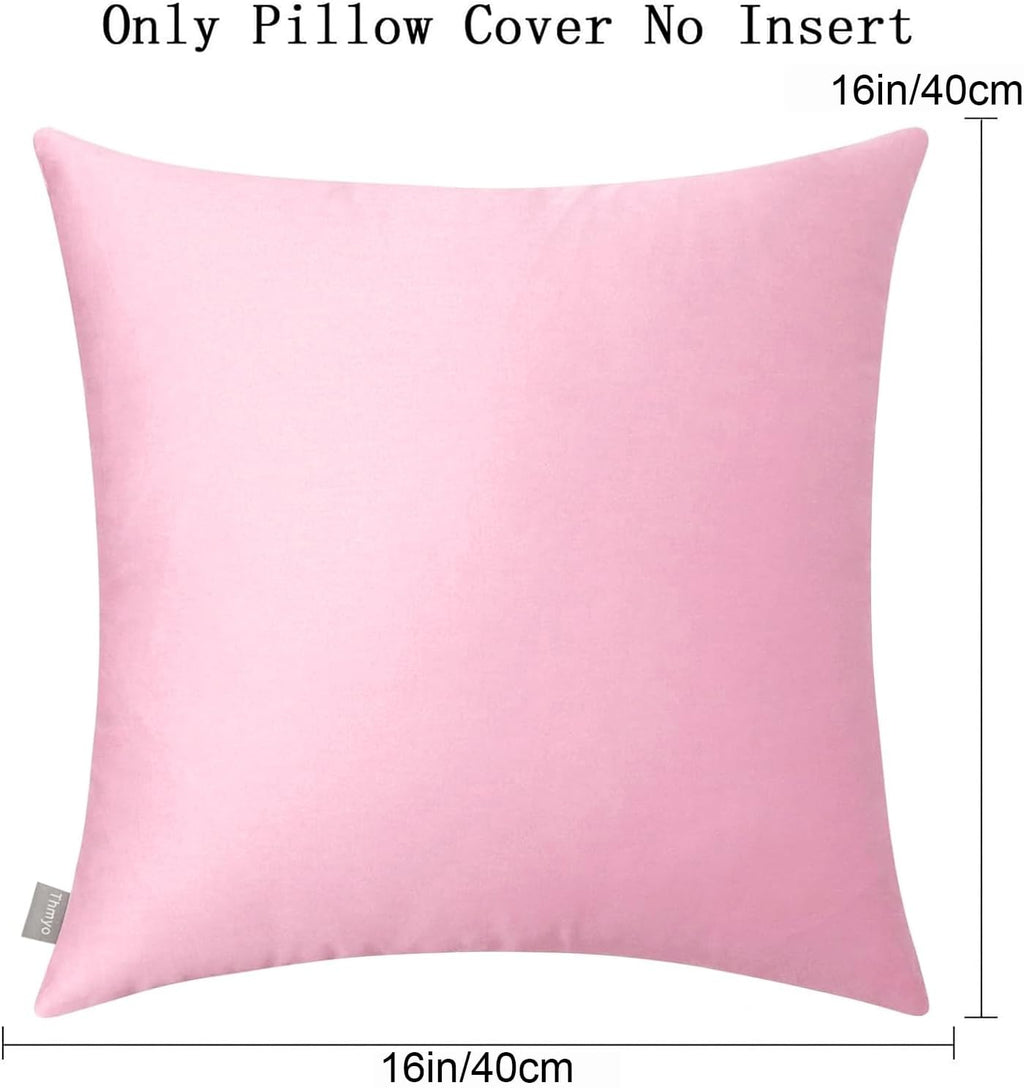 Thmyo 4-Pack 100% Cotton Comfortable Solid Decorative Throw Pillow Case Square Cushion Cover Pillowcases Sublimation Blank DIY Pillow Cover…