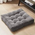 Degrees of Comfort Meditation Floor Pillow, Square Large Pillows Seating for Adults, Gray Tufted Corduroy Cushions for Yoga Reading Nook…