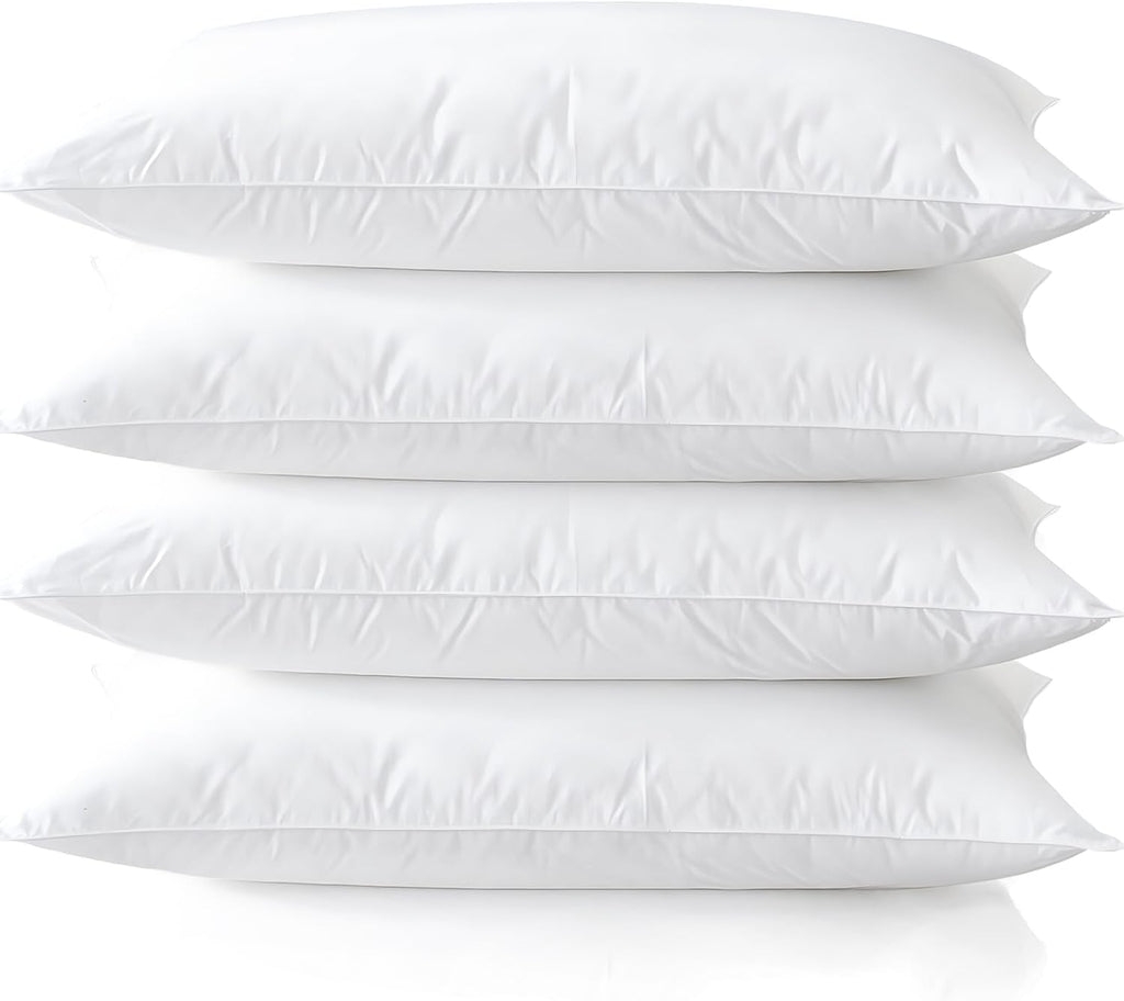 Acteb Medium Support Bed Pillows Queen Size Set of 4 Pack for Sleeping 20"x30", Hypoallergenic Skin Friendly Down Alternative Filling for…
