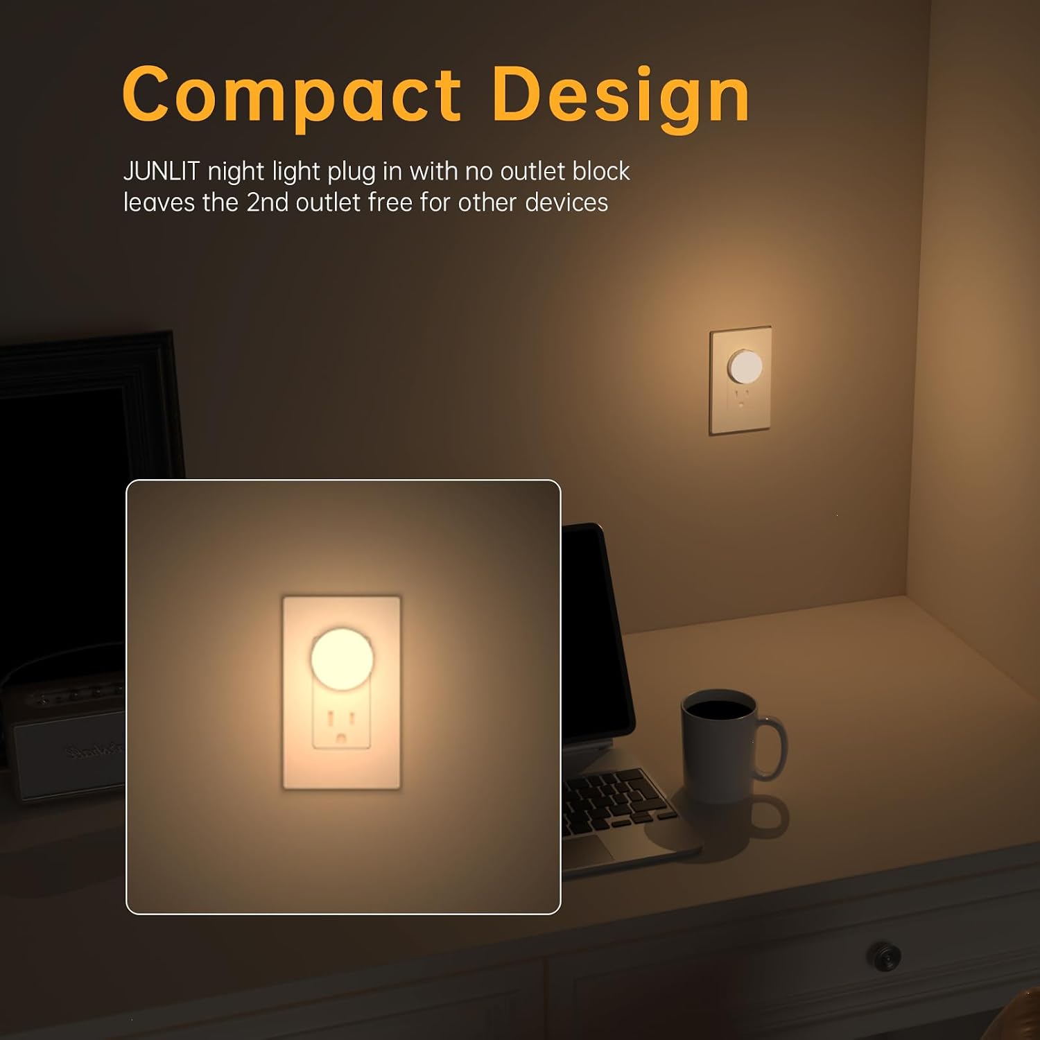 Junlitgroup Night Lights Plug in12 Pack, Dim Night Light with 3CCT, Auto Dusk to Dawn Sensor, 3 Brightness Levels, Dimmable Night Light for…
