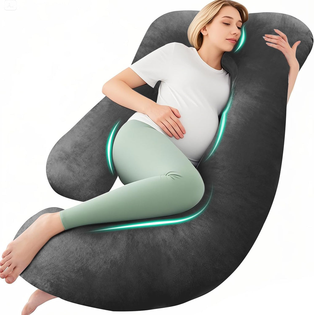 Chilling Home Pregnancy Pillow, U Shaped Pregnancy Pillows for Sleeping Full Body Pillow Maternity Pillow for Pregnant Women 58 inch…