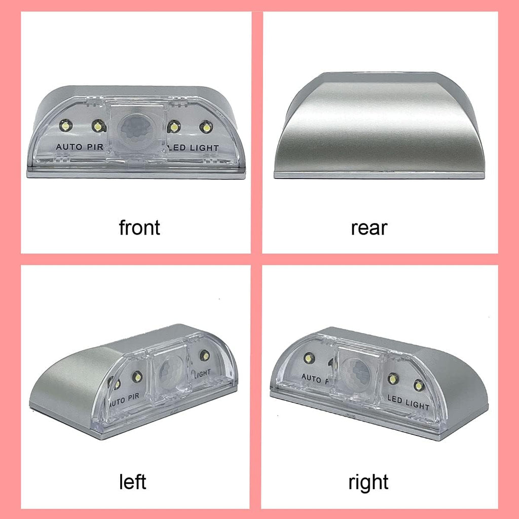 Home Keyhole Infrared PIR Wireless Auto Sensor Motion Detector LED Light lamp for Kitchen Hallway Stairway Silver