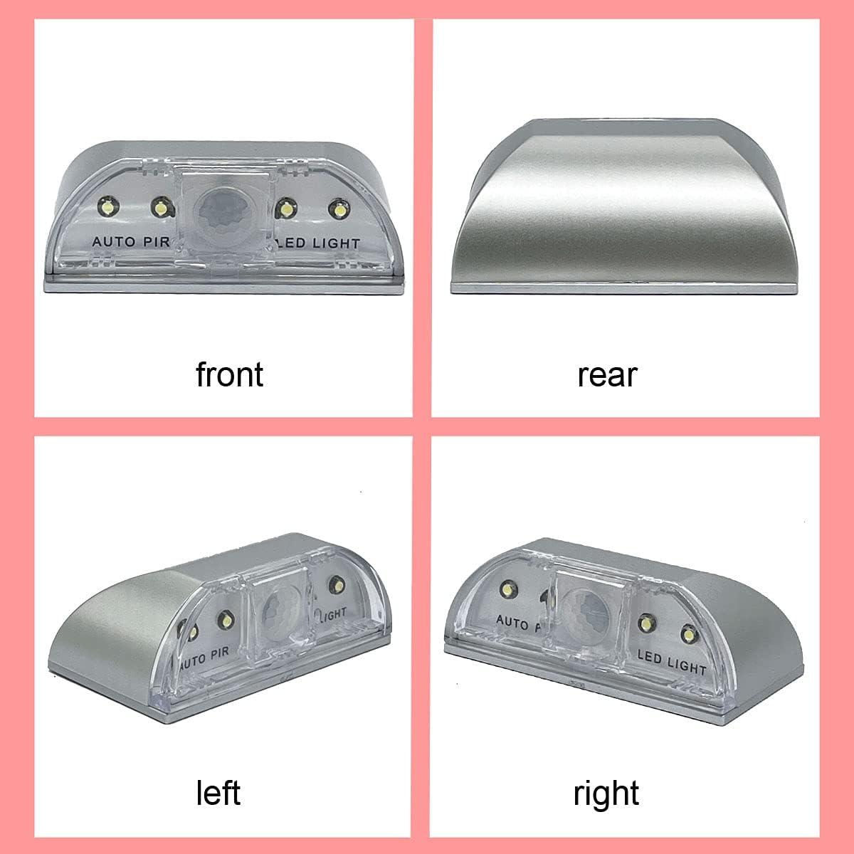 Home Keyhole Infrared PIR Wireless Auto Sensor Motion Detector LED Light lamp for Kitchen Hallway Stairway Silver