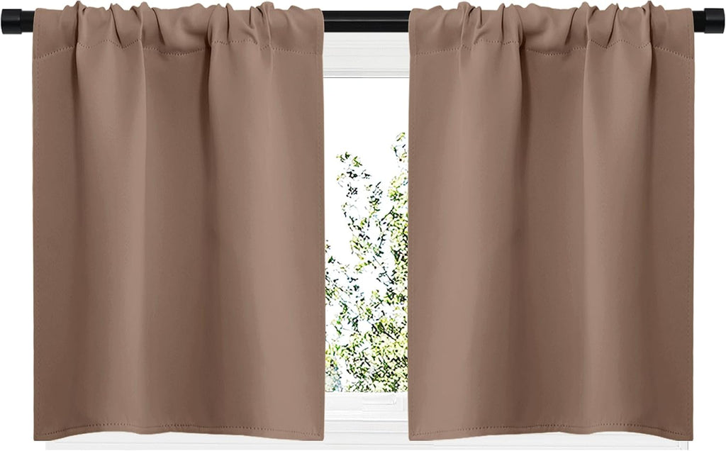 NICETOWN RV Blackout Curtains for Camper Windows, Window Treatment Thermal Insulated Rod Pocket Small Blackout Draperies/Drapes for…