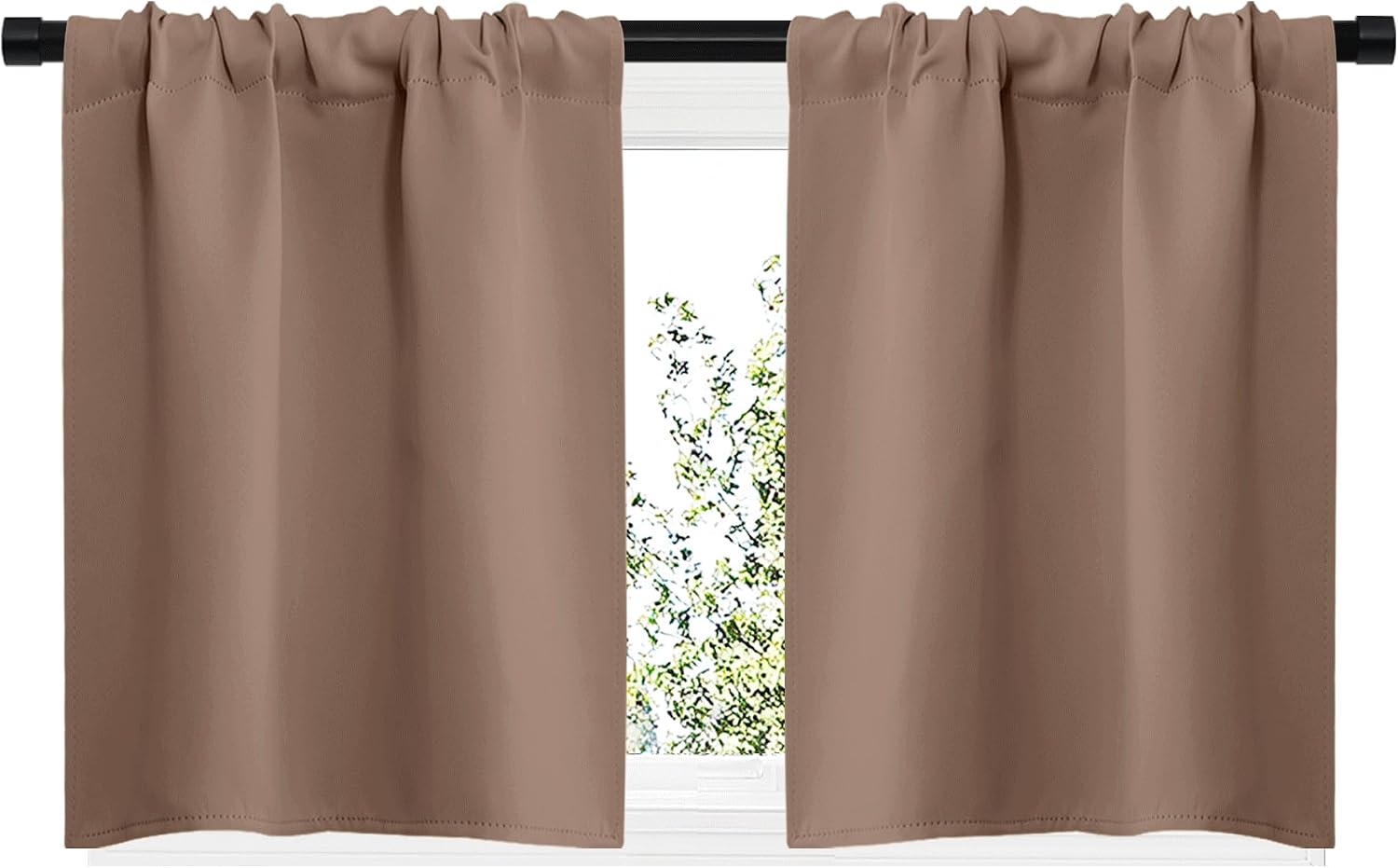 NICETOWN RV Blackout Curtains for Camper Windows, Window Treatment Thermal Insulated Rod Pocket Small Blackout Draperies/Drapes for…