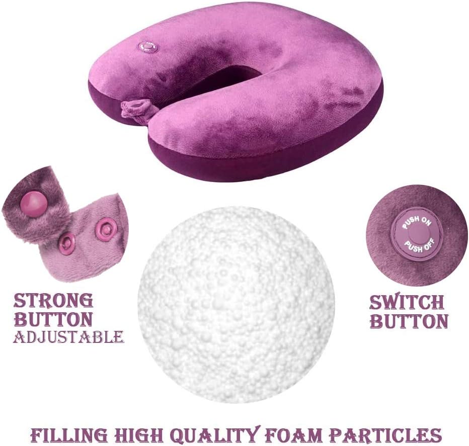 Hooshing Vibrating Neck Pillow Massage relaxation for Traveling Home Rest Neck Pillows for, Gift for Parents