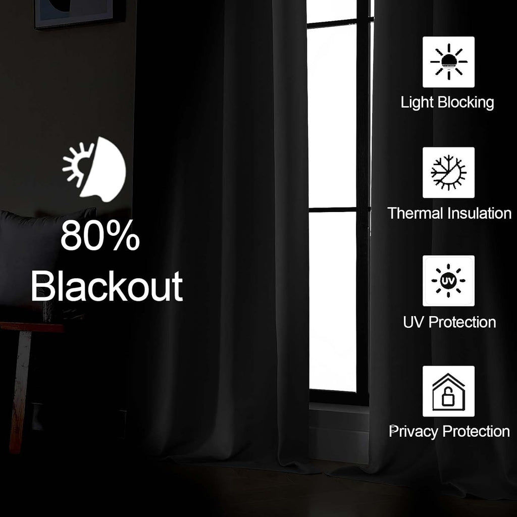 Gwine Silver Grey Blackout Curtains for Bedroom 84 inches Long 2 Panels Set, Solid Noise Reducing Thermal Insulated Blackout Curtains for…