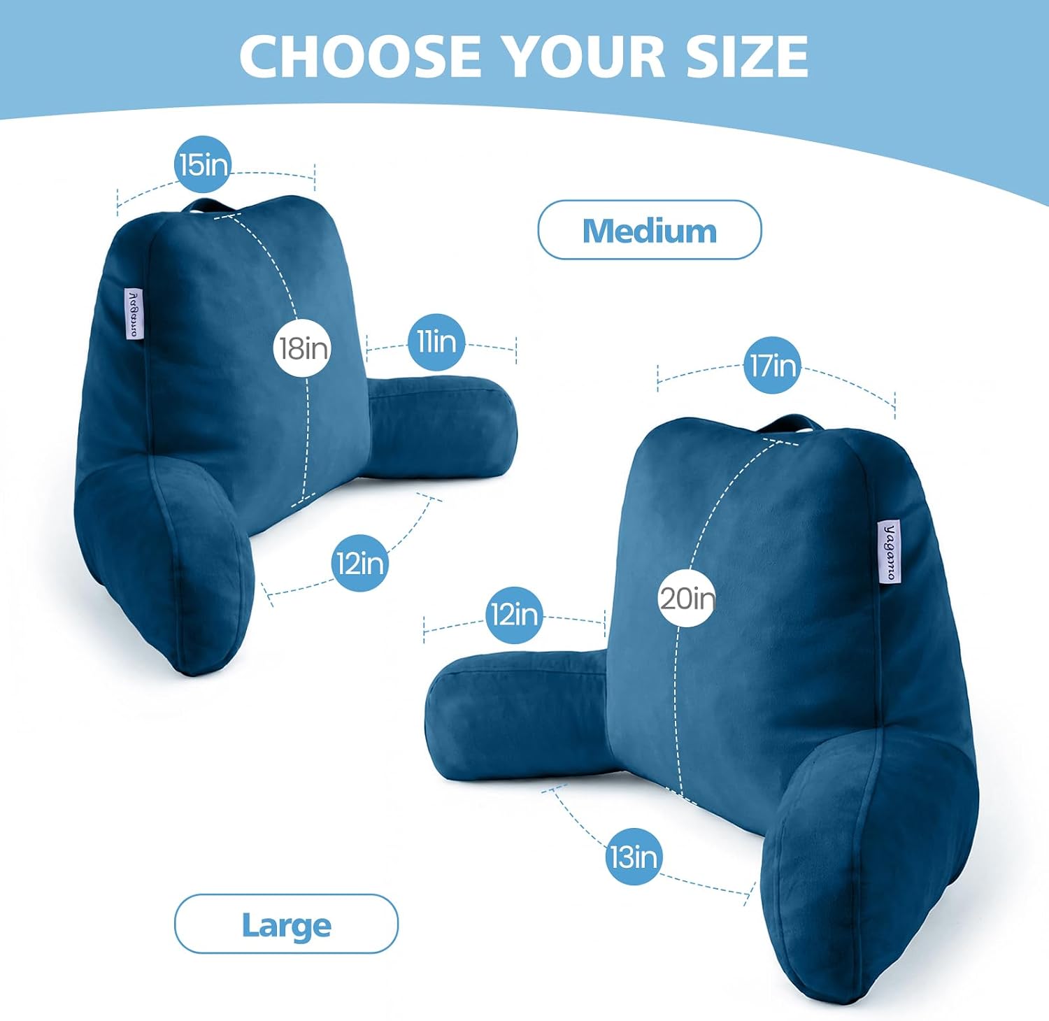 Reading Pillow for Bed Sitting Up, Adults and Teens Backrest with Arms, Velvet Back Support Pillow for Sitting on Sofa, Couch with…