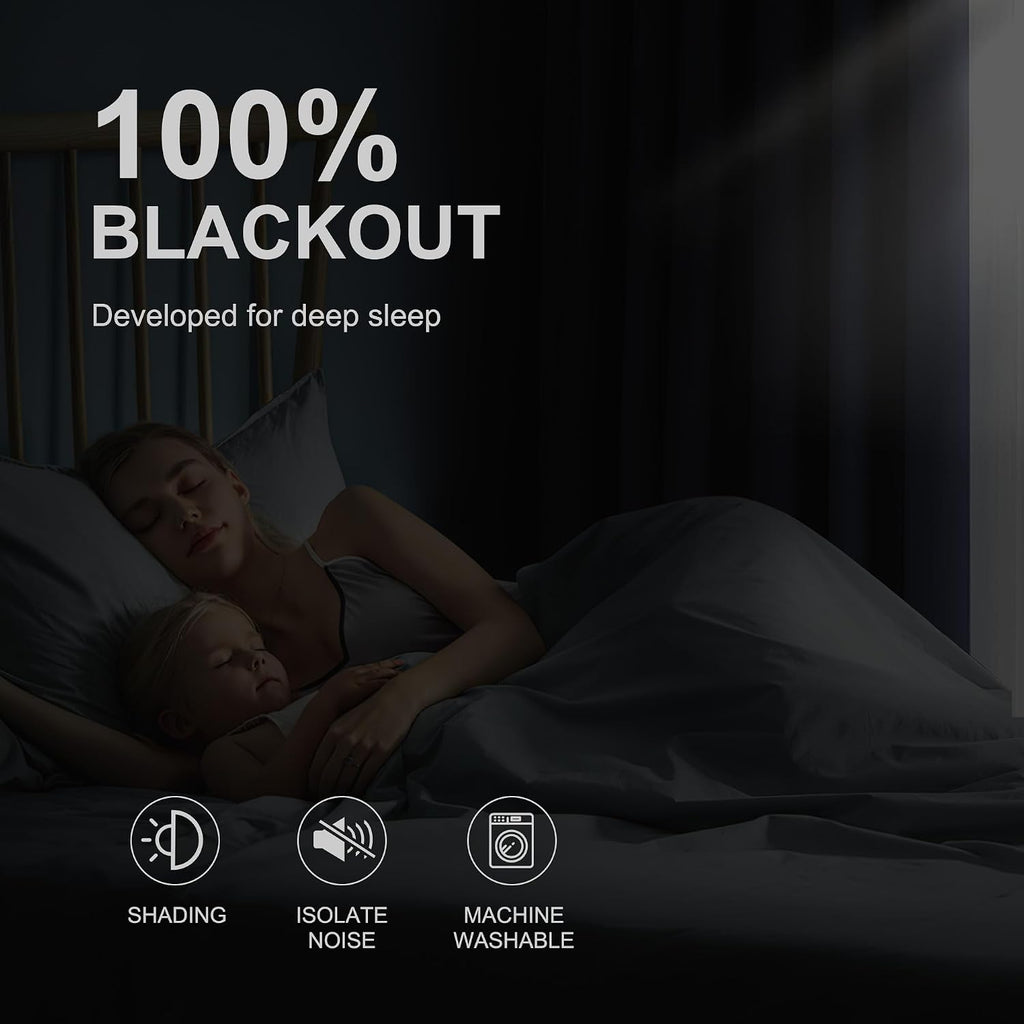 NICETOWN 100% Blackout Curtains 84 Inches Long for Bedroom, 100% Blackout Thermal Insulated Window Drapes Room Darkening Curtains for…