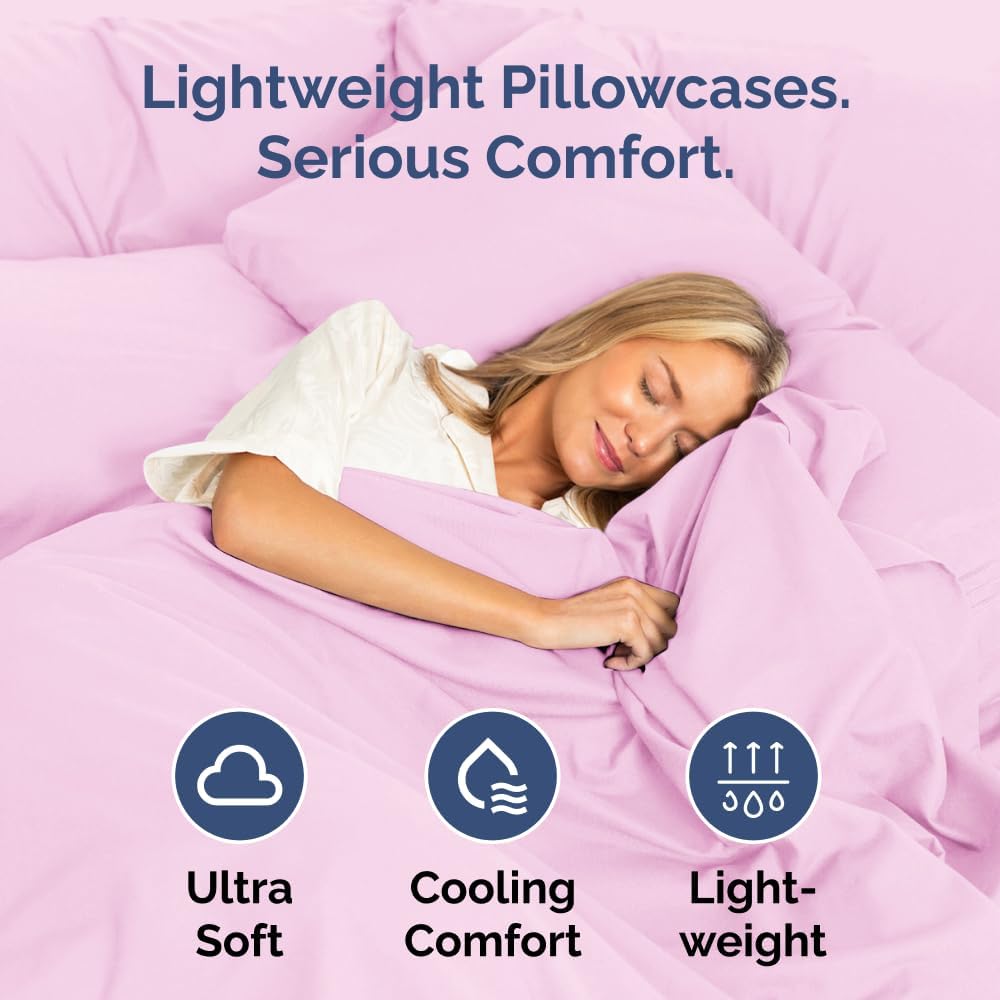 King Standard Pillow Cases Set of 4 - Soft Hotel Quality Pillowcase Covers - Comfy Bedding for Women, Men, Kids & Teens - Machine…