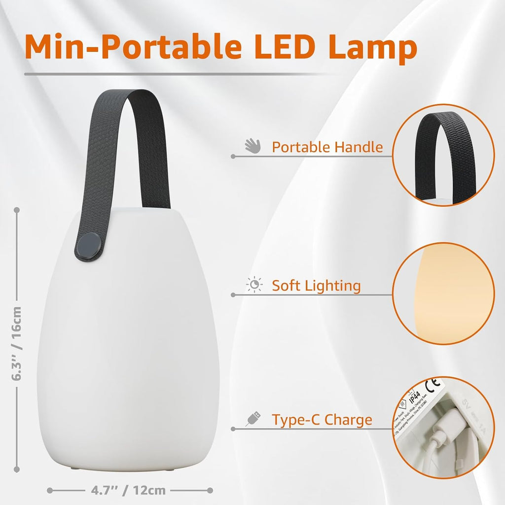 uuffoo 2 Pack Rechargeable Portable Table Lamp, Cordless RGB Lantern with Remote, Decorative LED Night Light, IP44 Waterproof Indoor…