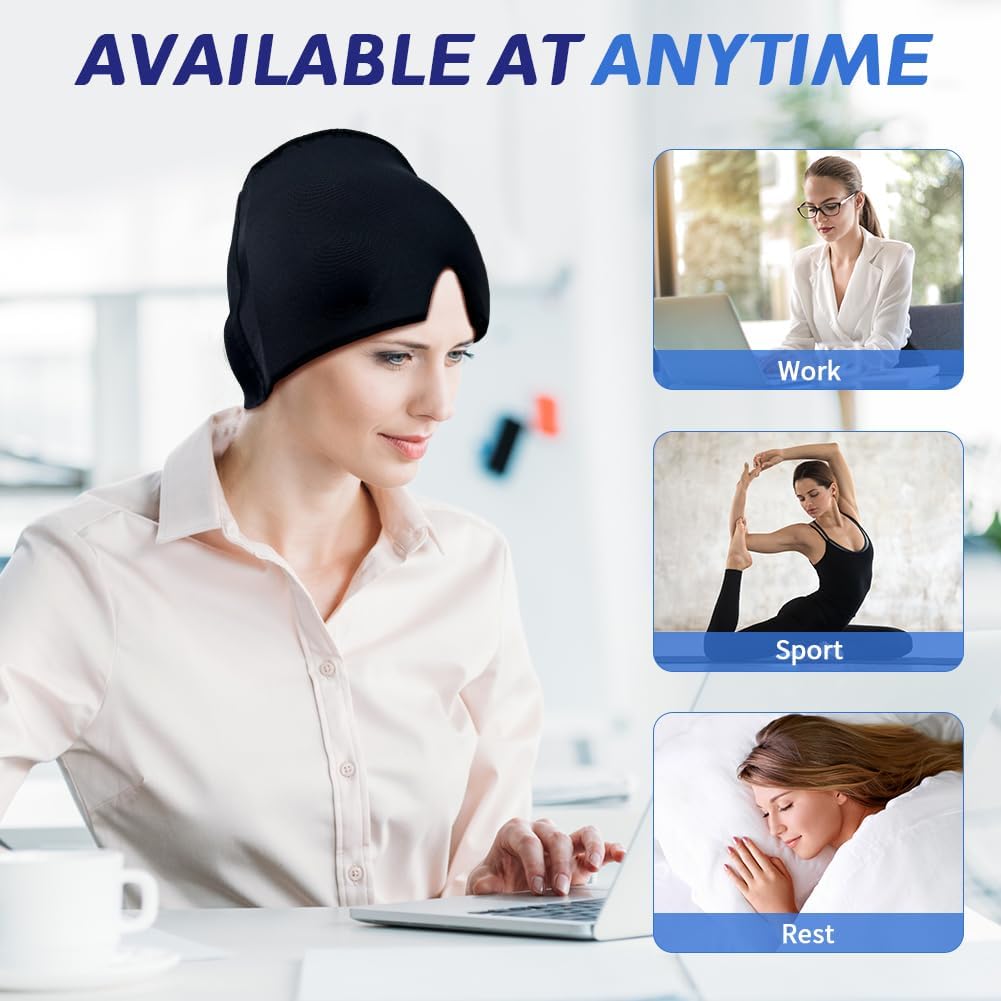Conbella Migraine Relief Cap, Soothing Headache Ice Face Mask Products, Hot and Cold relaxation, Migraine Headache Relief Cap for…