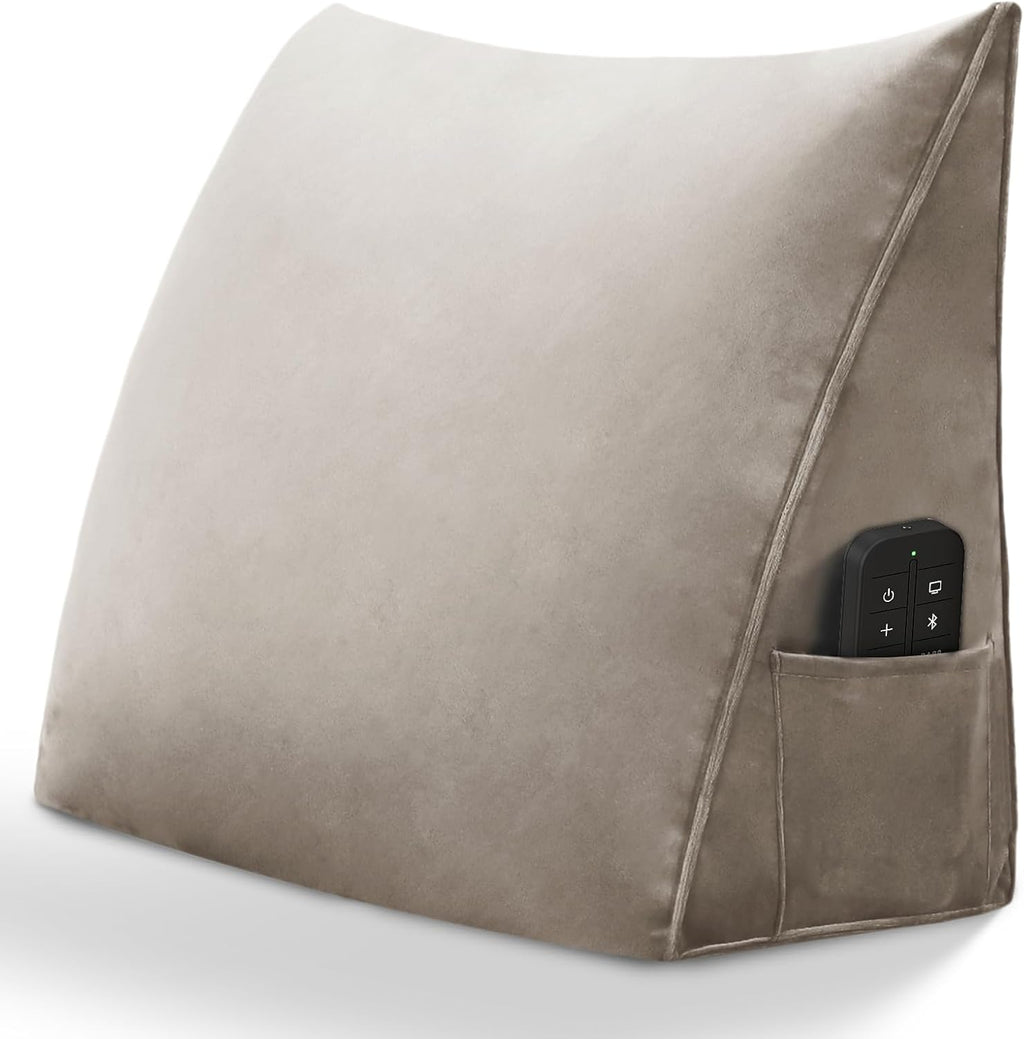 Small Triangular Reading Pillow Bed Wedge Headboard Pillow, Back Support Pillow for Sitting up in Bed Daybed Bolster Backrest Couch Sofa…