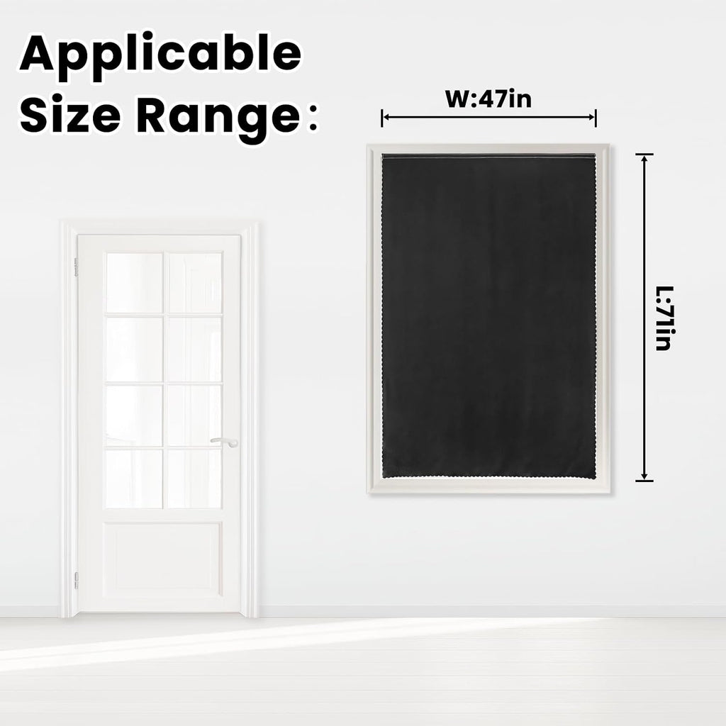 Adhesive Blackout Curtains- Self Stick Shades Window Blinds Curtains No Rod Needed Easy to Hang Curtains, Use for Bedroom, Living Room…